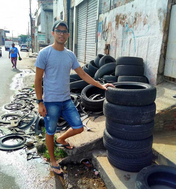 young transforms old tires on beds