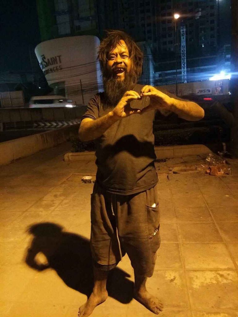 Homeless man in Thailand