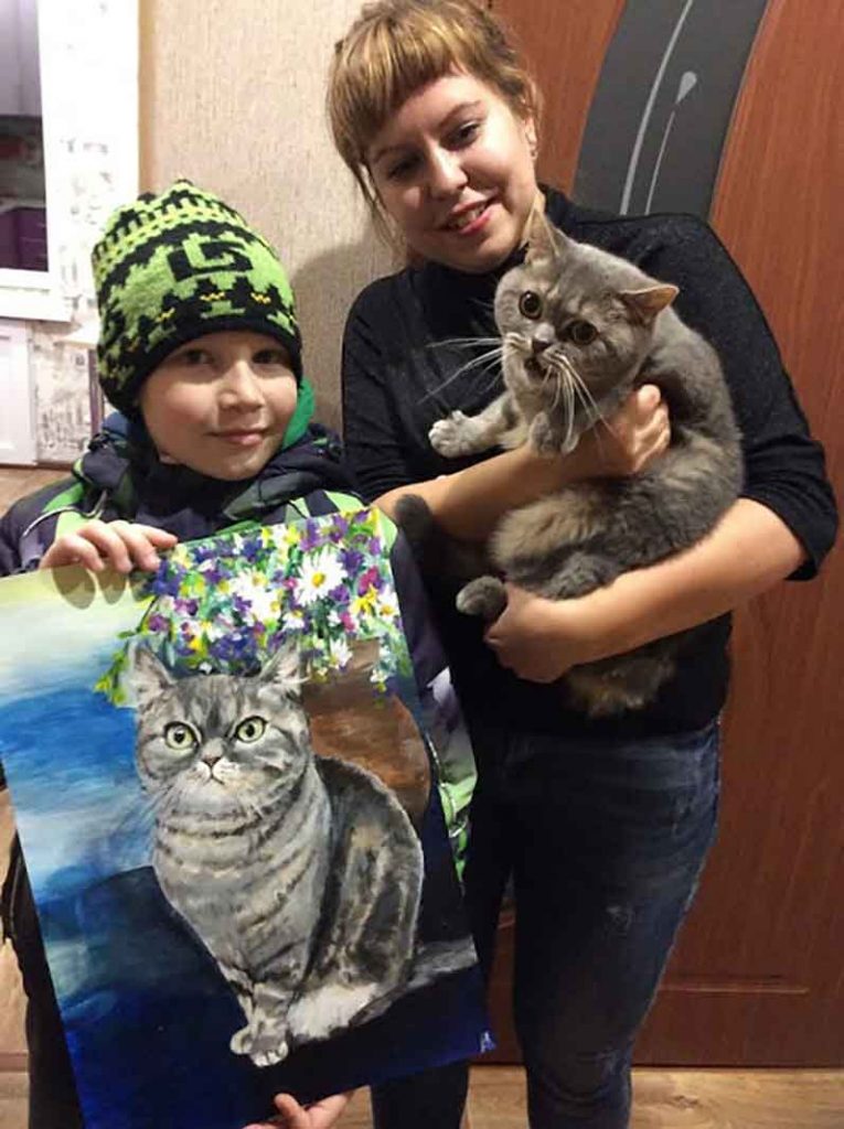 Pasha Abramov Boy Sells Paintings Help Shelter Animals
