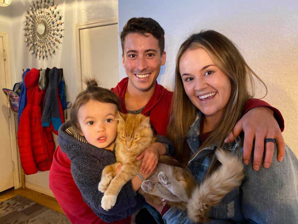 Family and cat