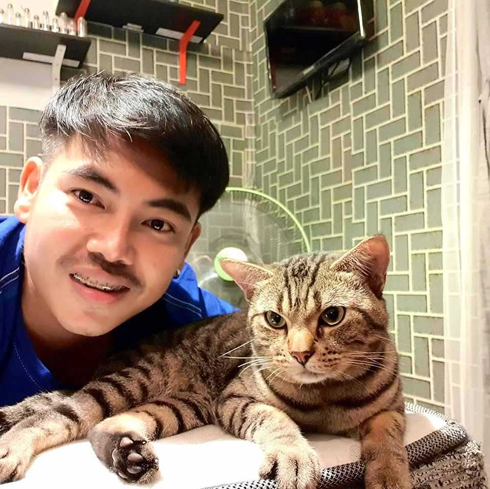 cat and his human father