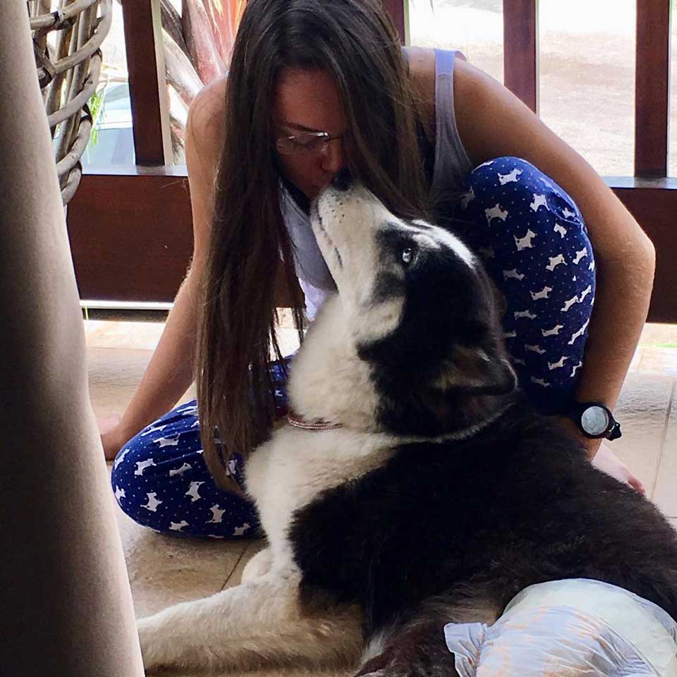 kind woman saves husky forced to breed