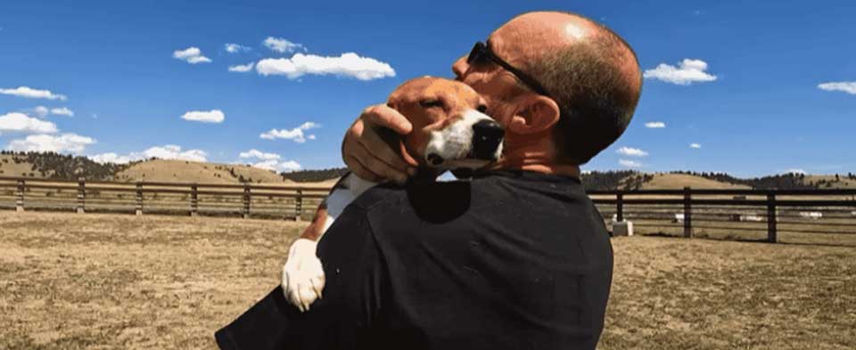 beagle cage lab thanked rescuer